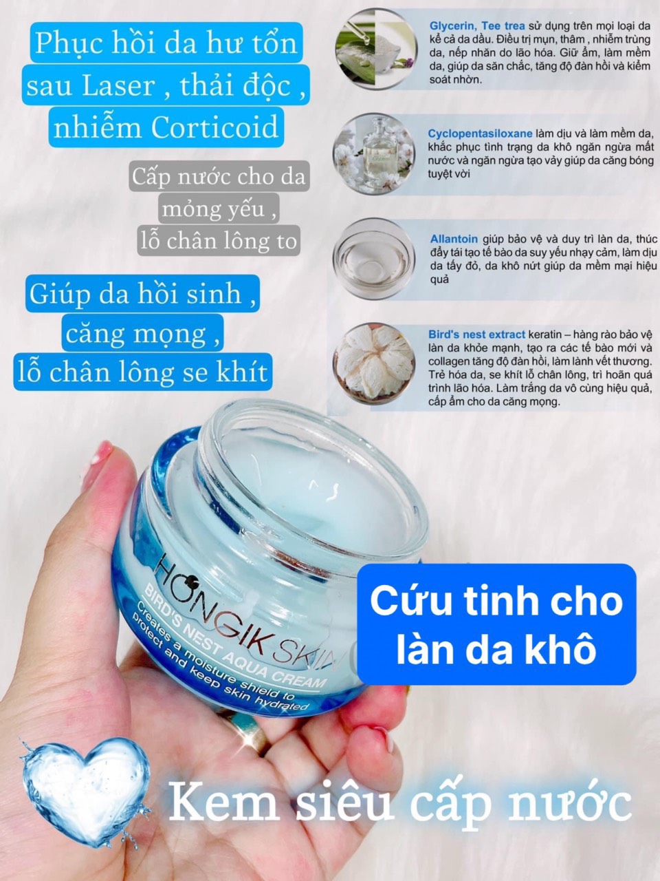 KEM CẤP ẨM PHỤC HỒI TỔ YẾN HONGIKSKIN