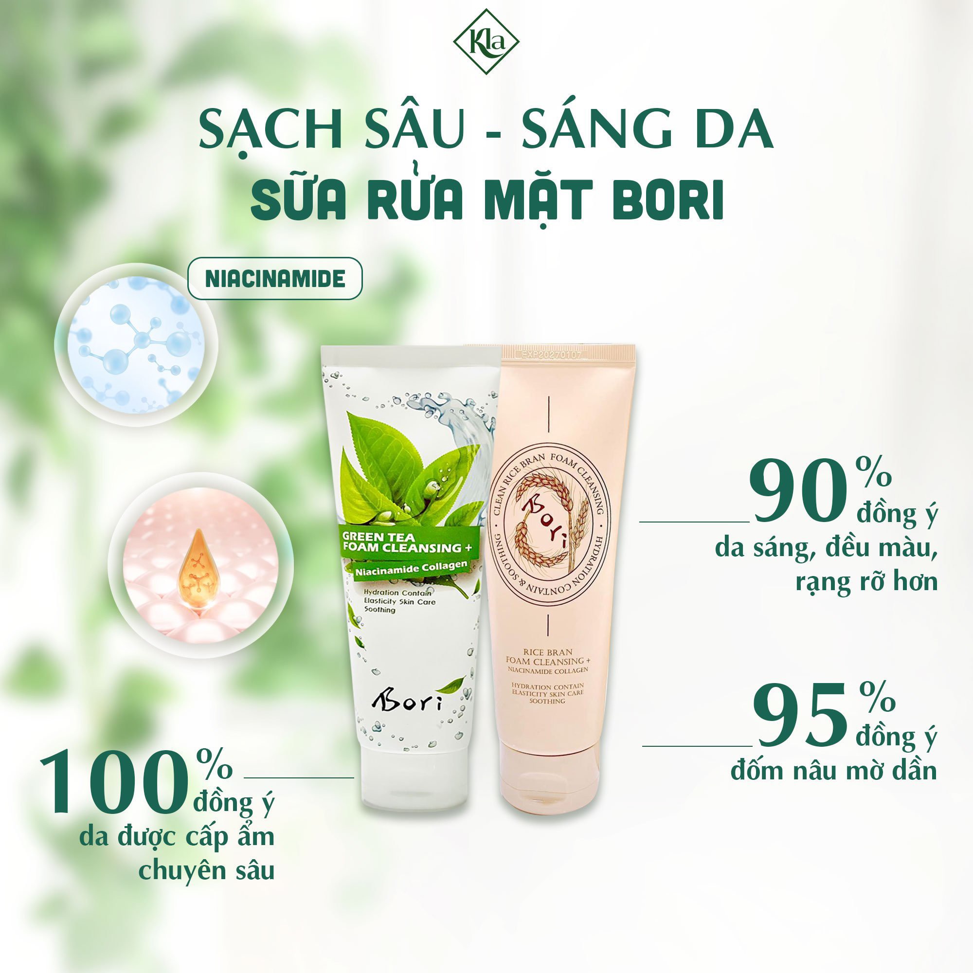 Sữa Rửa Mặt Trắng Da Cao Cấp Bori