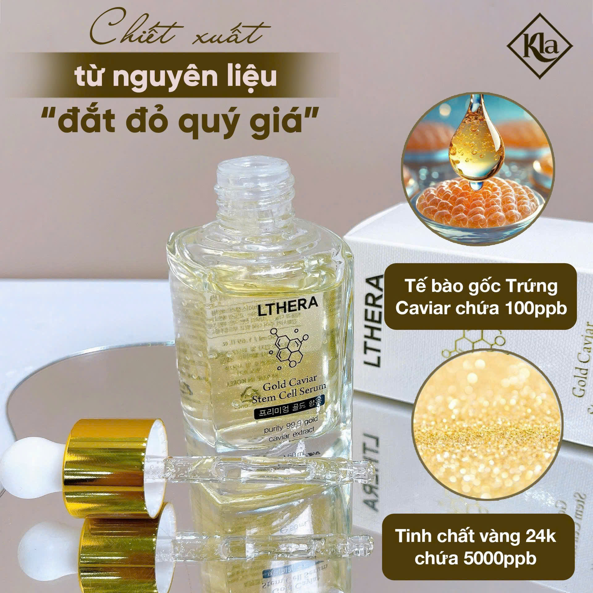 TINH CHẤT VÀNG 24K TẾ BÀO GỐC CAVIAR LTHERA